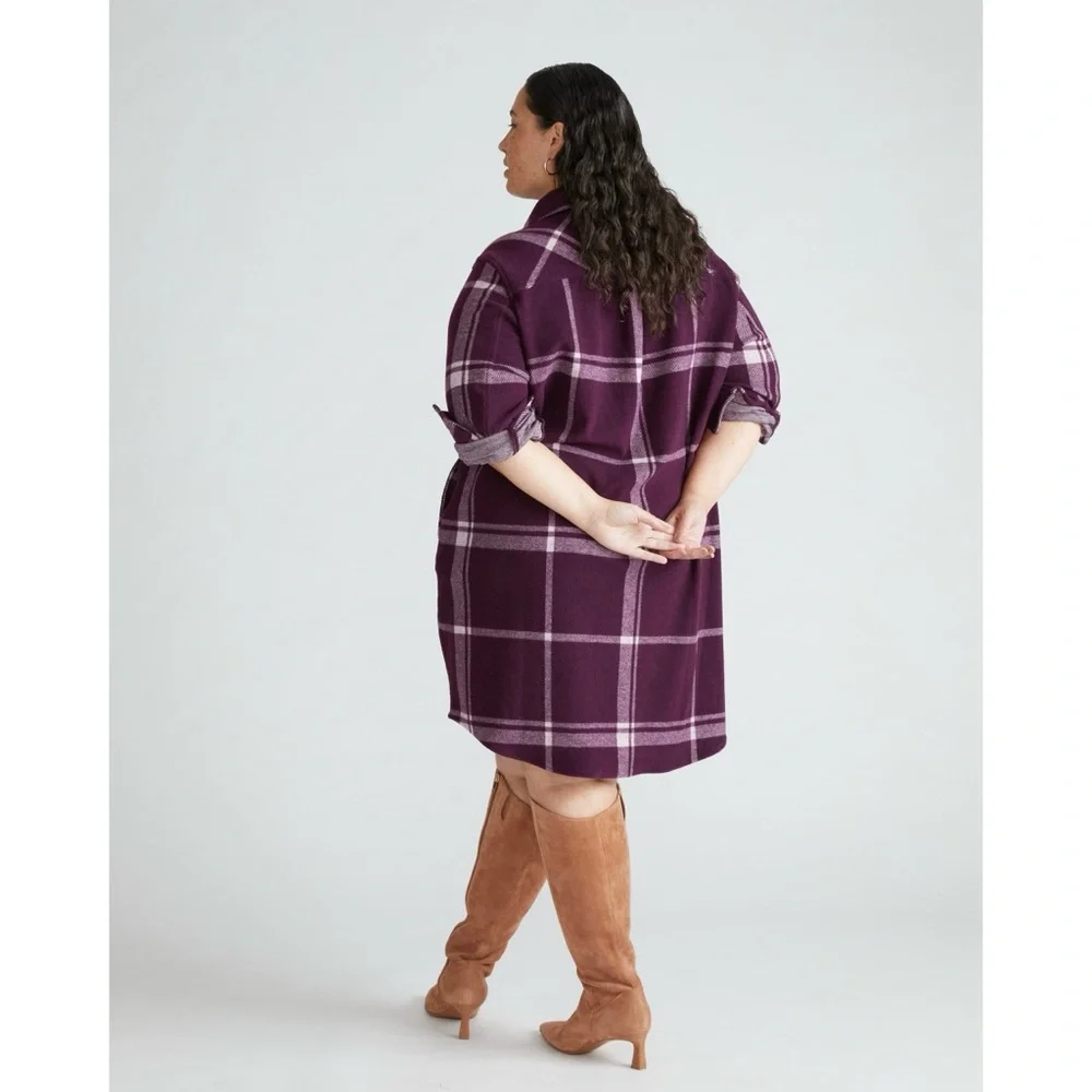 Universal Standard Plaid Flannel Dresss - Picture 3 of 7
